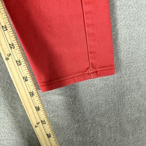 Curve Appeal Pants Women 10 Red Minimalist Jegging Chino Denim Flat Front Skinny - Picture 8 of 10